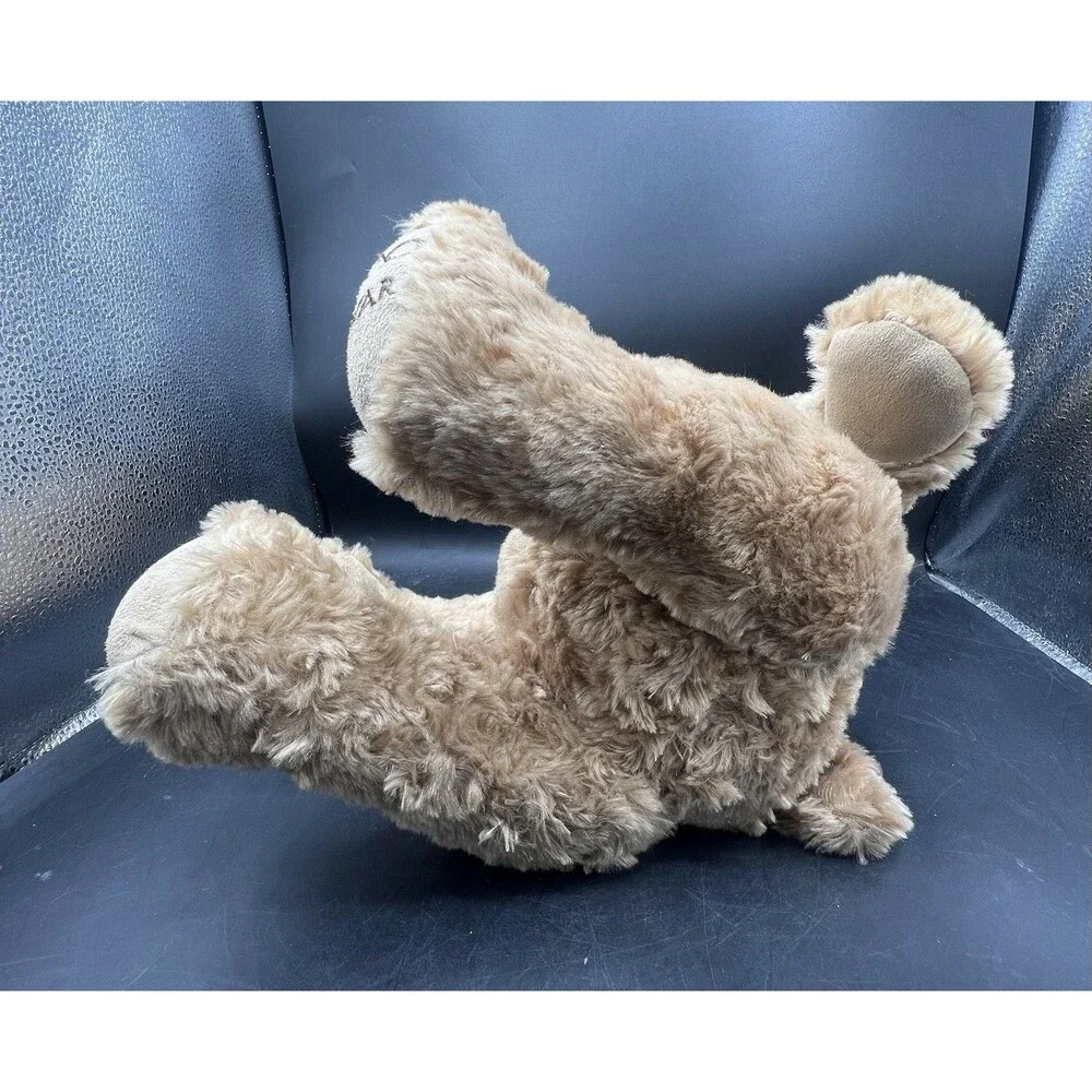 FAO Schwarz Teddy Bear Plush 12” Brown Embroidered Feet 2017 Stuffed Animal